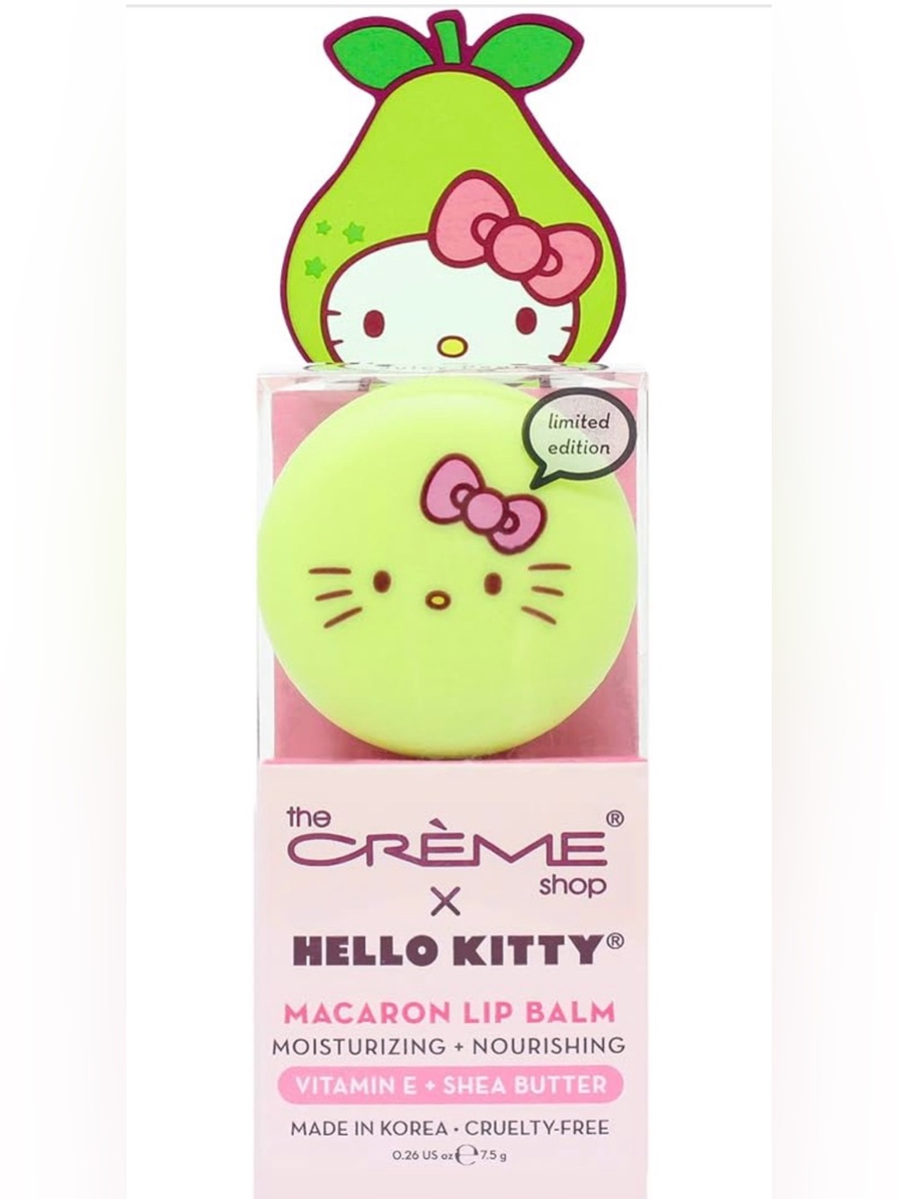 The Crème Shop x Hello Kitty Juicy Pear Macaron Lip Balm-New